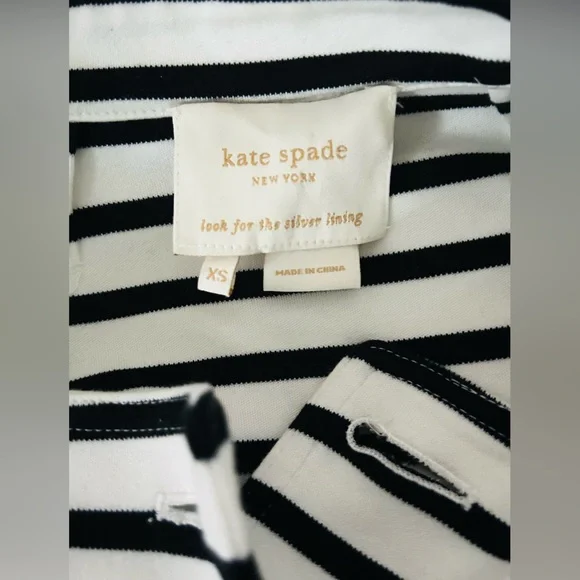 Kate Spade New York | Start A New Chapter Striped Jacket Size XS White Black - Picture 12 of 12